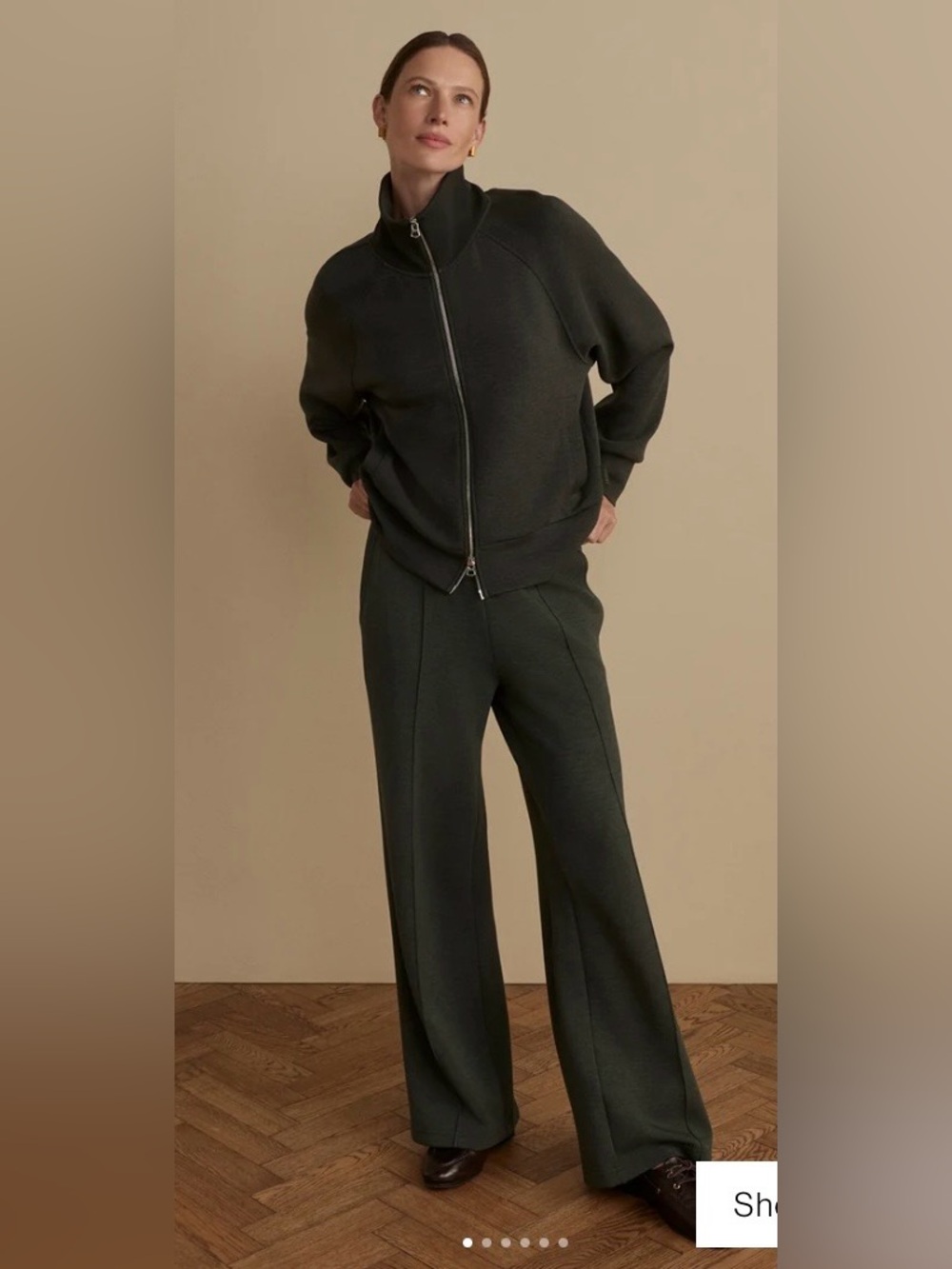 Varley DoubleSoft The Wide Leg Pant 30 Olive Marled